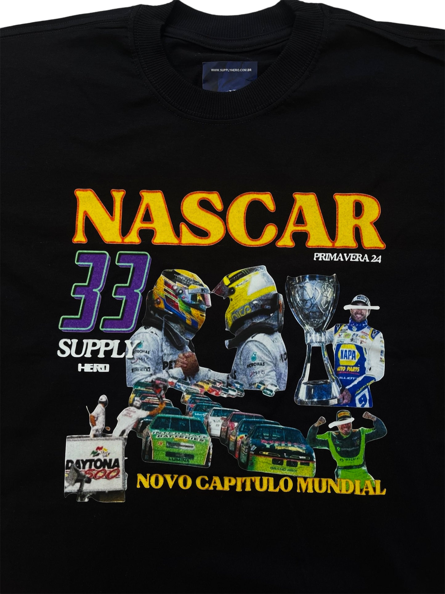 CAMISETA HERO "NASCAR" PRETA PREMIUM